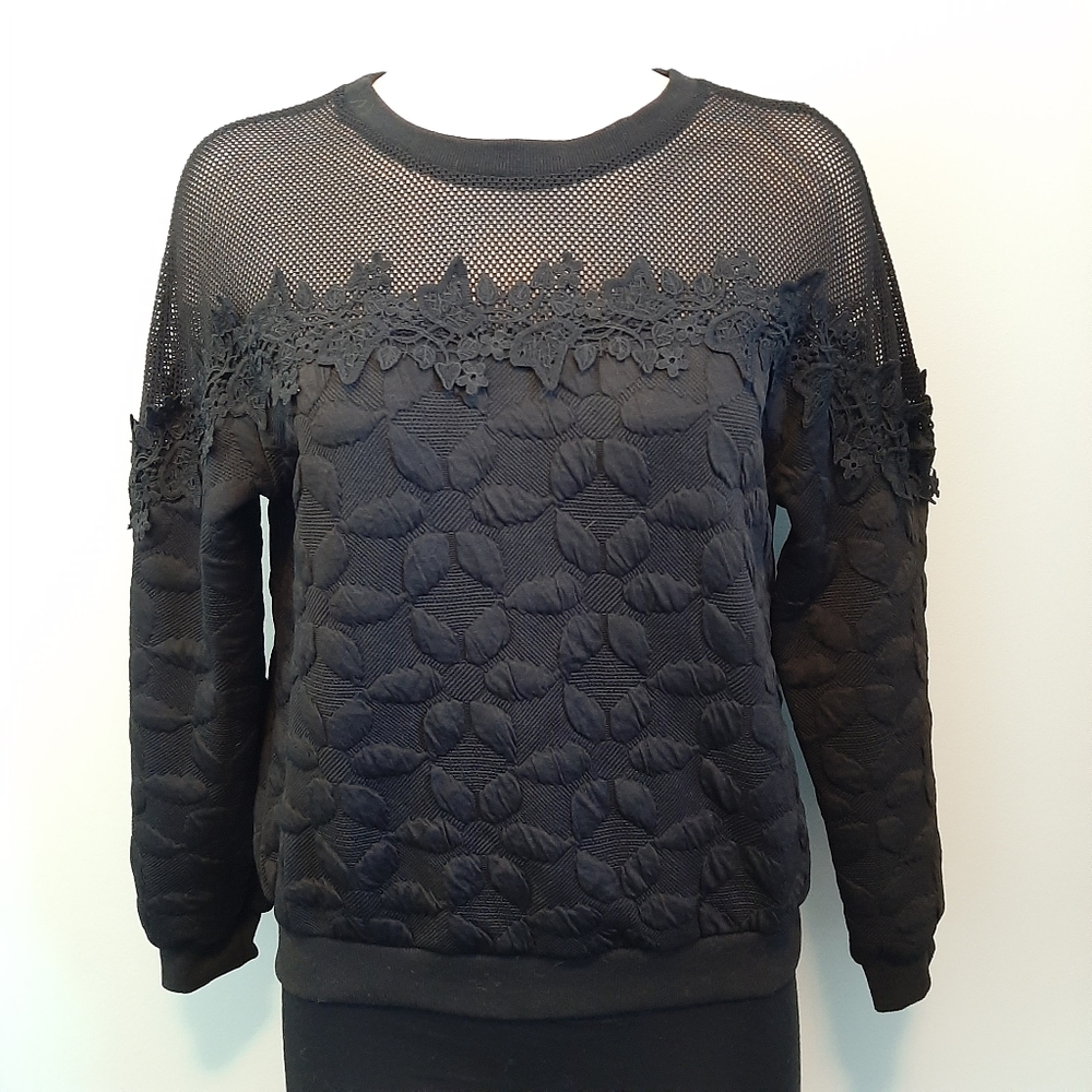 🅱️🅾️G🅾️ Achielry black mesh lace sweater